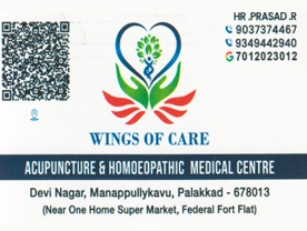 Are you searching for best Acupuncture Clinic ,Doctors Homoeopathy, Homoeopathy Medicines, Acupuncture Clinic in Palakkad Kerala ?. Click here to get Wings Of Care contact address and phone numbers