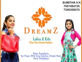 Are you searching for best Boutiques , LAdies Tailoring and Embroidery Shops , Churidhar Materials , Readymade Garments in Palakkad Kerala ?. Click here to get Dreamz Ladies and Kids contact address and phone numbers