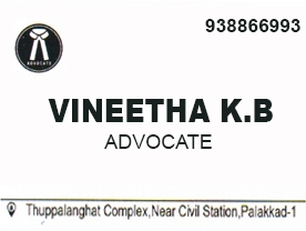 Are you searching for best Advocates in Palakkad Kerala ?. Click here to get Vineetha KB  contact address and phone numbers