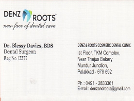 Are you searching for best Dental Clinic , Doctors Dental Surgeons , Clinic in Palakkad Kerala ?. Click here to get Denz Roots  contact addres s and phone numbers