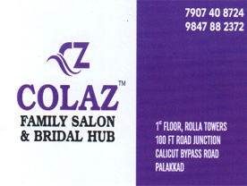 Are you searching for best Beauty Parlours,Beauty Spa and Saloon,Beauty Products and Cosmetic Dealers in Palakkad Kerala ?. Click here to get Colaz Family Salon and Bridal Hub contact address and phone numbers