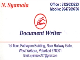 N Syamala Document Writer