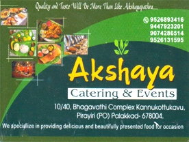 Are you searching for best Catering Services,Event Management,Decorators,Panthal Hires in Palakkad Kerala ?.
Click here to get Akshaya Catering and Events contact address and phone numbers