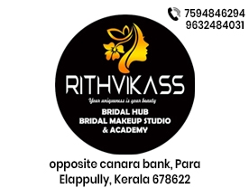 Are you searching for best Beauty Parlours,Beauty Spa and Saloon,Beauty Products and Cosmetic Dealers in Palakkad Kerala ?.
Click here to get Rithvikass Bridal Hub Makeup Studio and Academy contact address and phone numbers