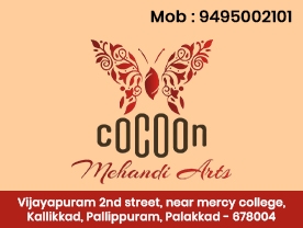Are you searching for best Mehandi Artist in Palakkad Kerala ?. Click here to get Cocoon mehandi arts contact address and phone numbers