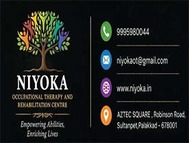 Are you searching for best Physiotherapist , Doctors Physiotherapist , ClinicAcupuncture Clinic  in Palakkad Kerala ?.
Click here to get Niyoka Occupational Therapy and Rehabilitation Center contact address and phone numbers