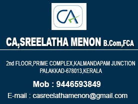 Are You Searching For Chartered Accounatants , Digital Signature , Auditors , Income Tax Consultants Services In Tharakkad Village . BIZKL Is The Best Online Business Directory In Kerala , Palakkad . Add Your Business In BIZKL And Get Leads 
CA Sreelatha Menon Contact Address, Phone Number, Route Map
