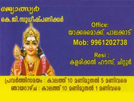 Are you searching for best Astrologers in Palakkad Kerala ?. Click here to get K G Sudheesh Panicker contact address and phone numbers